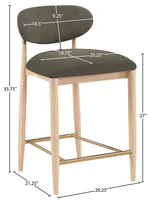 Harlow Brown Performance Fabric Upholstered Stool, 1 Piece