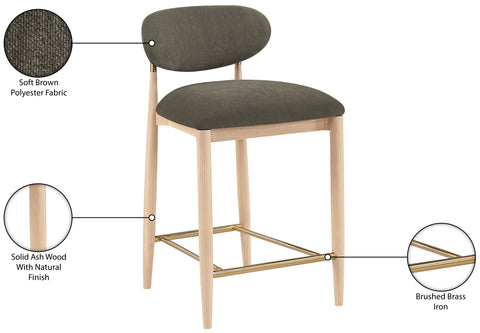 Harlow Brown Performance Fabric Upholstered Stool, 1 Piece