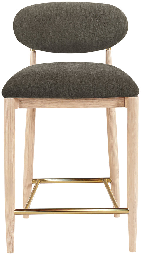 Harlow Brown Performance Fabric Upholstered Stool, 1 Piece