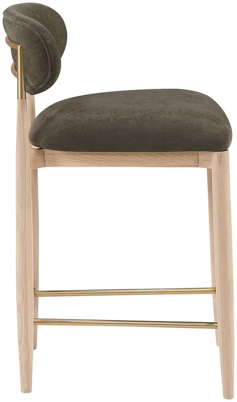 Harlow Brown Performance Fabric Upholstered Stool, 1 Piece