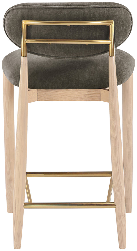 Harlow Brown Performance Fabric Upholstered Stool, 1 Piece