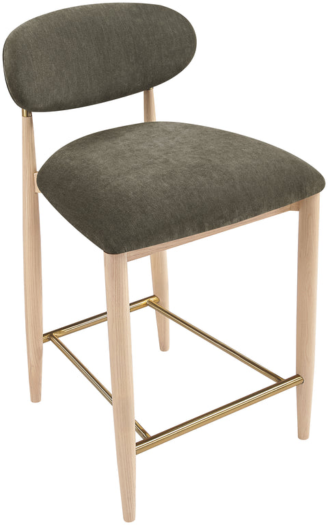 Harlow Brown Performance Fabric Upholstered Stool, 1 Piece