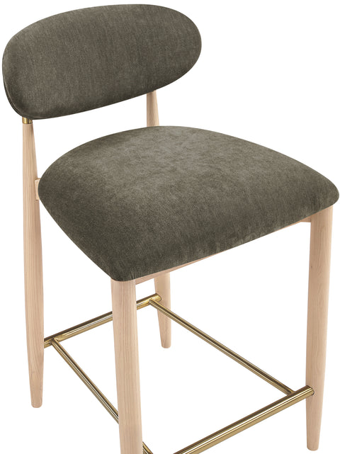 Harlow Brown Performance Fabric Upholstered Stool, 1 Piece