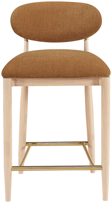 Harlow Cognac Performance Fabric Upholstered Stool , 1 Piece (Style 1)