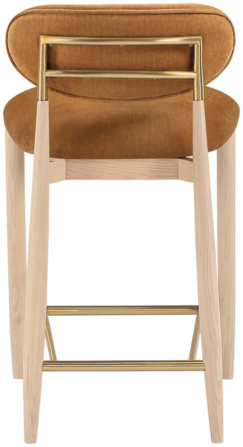 Harlow Cognac Performance Fabric Upholstered Stool , 1 Piece (Style 1)