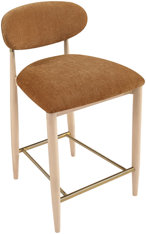 Harlow Cognac Performance Fabric Upholstered Stool , 1 Piece (Style 1)
