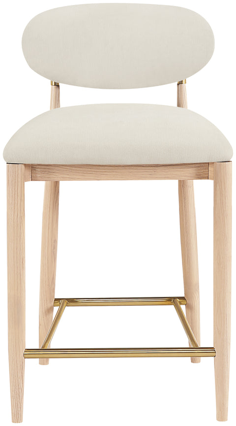 Harlow Cream Performance Fabric Upholstered Stool , 1 Piece (Style 1)