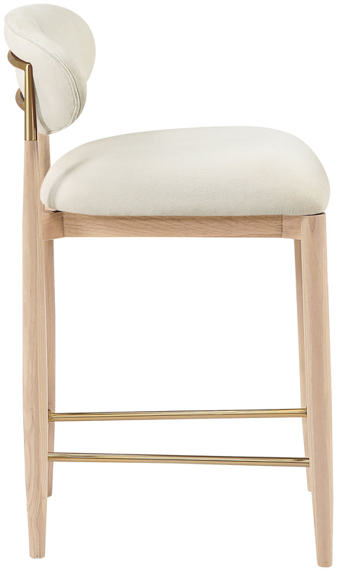 Harlow Cream Performance Fabric Upholstered Stool , 1 Piece (Style 1)
