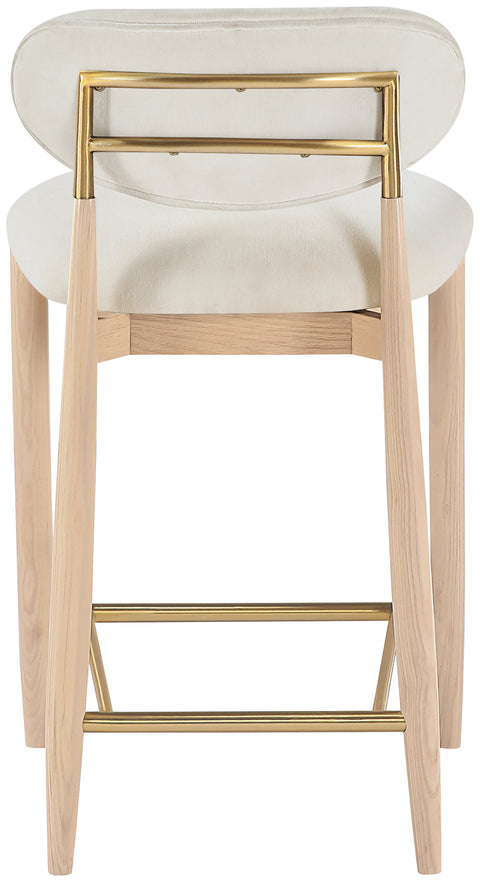 Harlow Cream Performance Fabric Upholstered Stool , 1 Piece (Style 1)