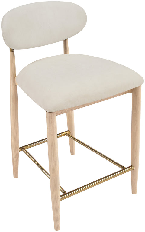 Harlow Cream Performance Fabric Upholstered Stool , 1 Piece (Style 1)