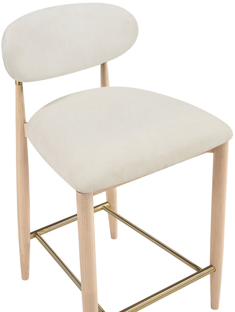Harlow Cream Performance Fabric Upholstered Stool , 1 Piece (Style 1)