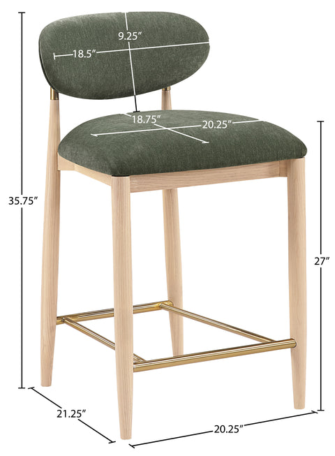 Harlow Olive Performance Fabric Upholstered Stool , 1 Piece (Style 1)