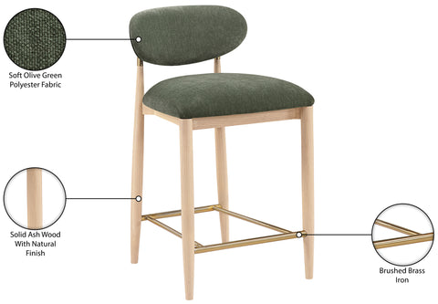 Harlow Olive Performance Fabric Upholstered Stool , 1 Piece (Style 1)