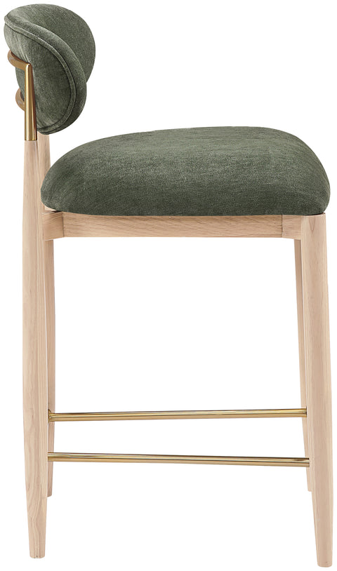 Harlow Olive Performance Fabric Upholstered Stool , 1 Piece (Style 1)