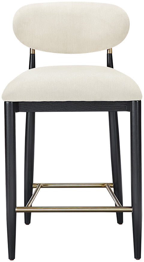 Harlow Beige Performance Fabric Upholstered Stool , 1 Piece (Style 1)