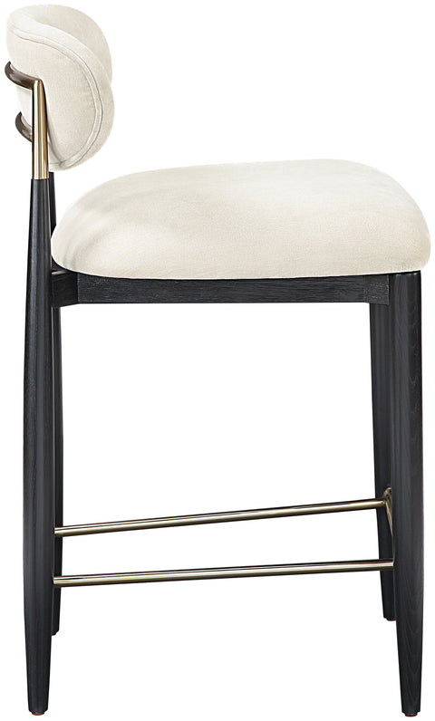 Harlow Beige Performance Fabric Upholstered Stool , 1 Piece (Style 1)