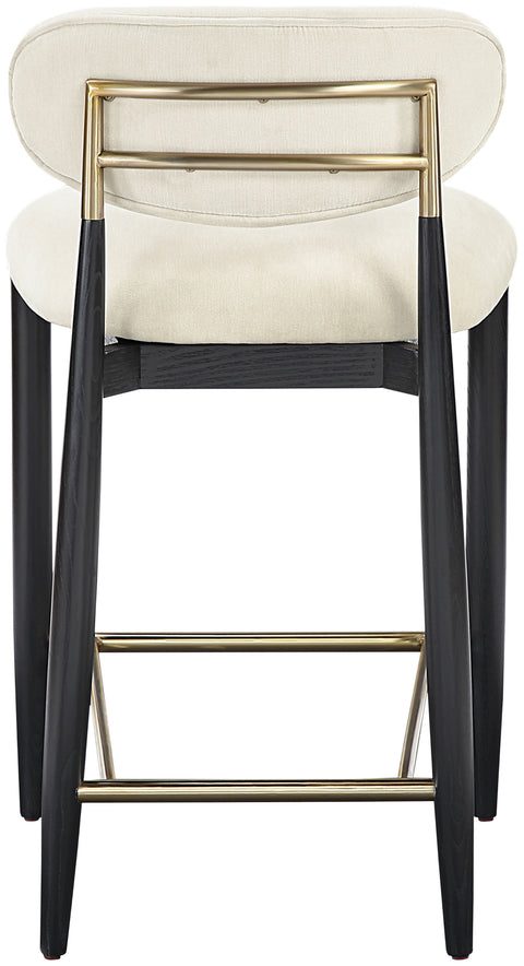 Harlow Beige Performance Fabric Upholstered Stool , 1 Piece (Style 1)