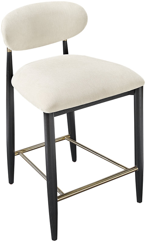 Harlow Beige Performance Fabric Upholstered Stool , 1 Piece (Style 1)