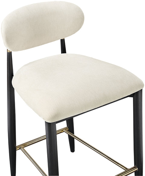 Harlow Beige Performance Fabric Upholstered Stool , 1 Piece (Style 1)