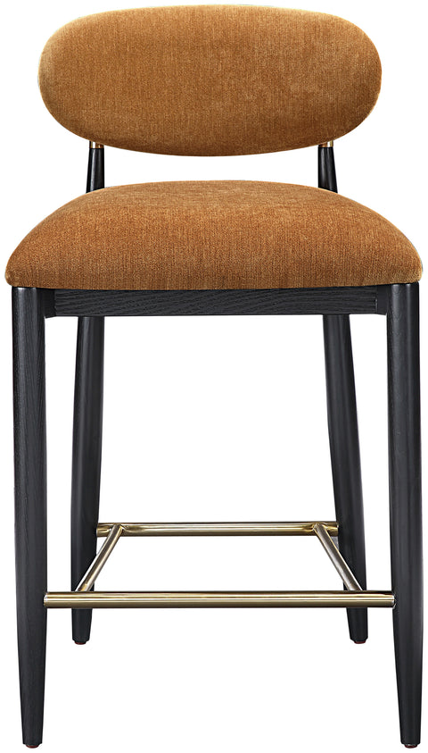 Harlow Cognac Performance Fabric Upholstered Stool , 1 Piece (Style 2)