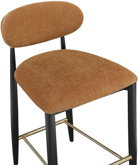 Harlow Cognac Performance Fabric Upholstered Stool , 1 Piece (Style 2)