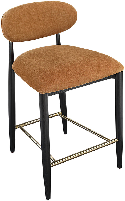 Harlow Cognac Performance Fabric Upholstered Stool , 1 Piece (Style 2)