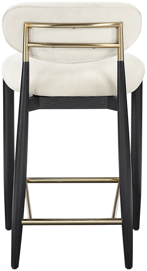 Harlow Cream Performance Fabric Upholstered Stool , 1 Piece (Style 2)