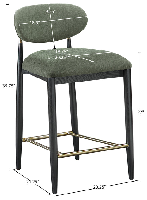 Harlow Olive Performance Fabric Upholstered Stool , 1 Piece (Style 2)