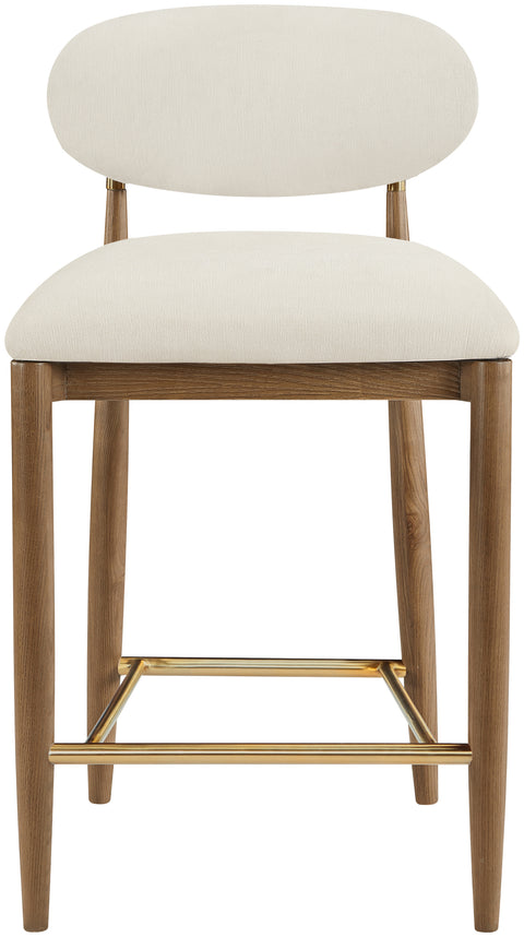 Harlow Cream Performance Fabric Upholstered Stool , 1 Piece (Style 3)