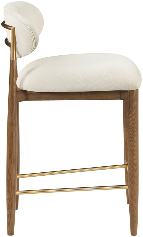 Harlow Cream Performance Fabric Upholstered Stool , 1 Piece (Style 3)