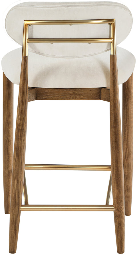 Harlow Cream Performance Fabric Upholstered Stool , 1 Piece (Style 3)
