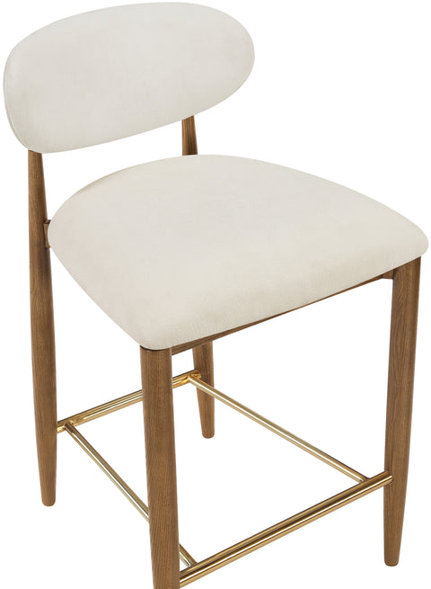 Harlow Cream Performance Fabric Upholstered Stool , 1 Piece (Style 3)