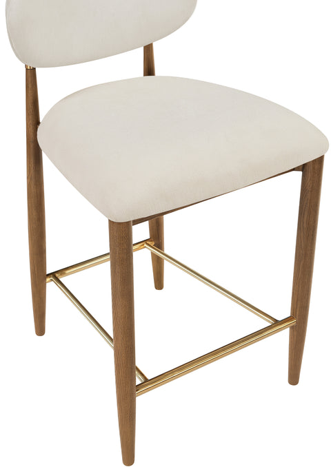 Harlow Cream Performance Fabric Upholstered Stool , 1 Piece (Style 3)