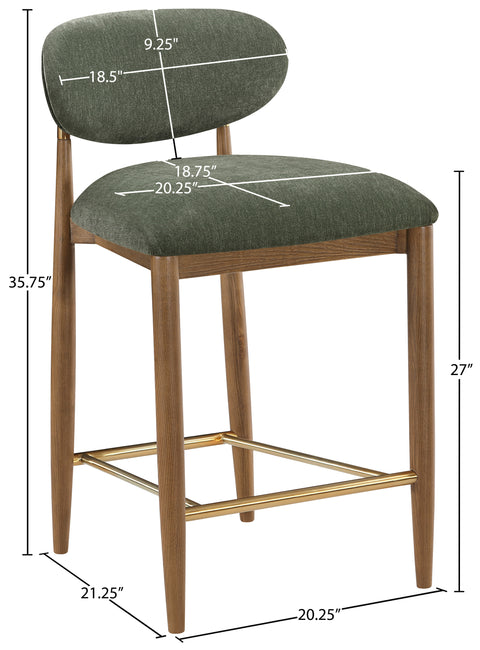 Harlow Olive Performance Fabric Upholstered Stool , 1 Piece (Style 3)
