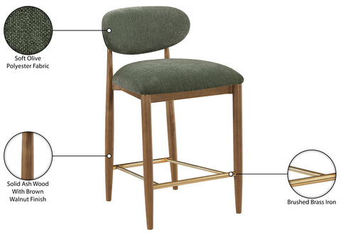 Harlow Olive Performance Fabric Upholstered Stool , 1 Piece (Style 3)