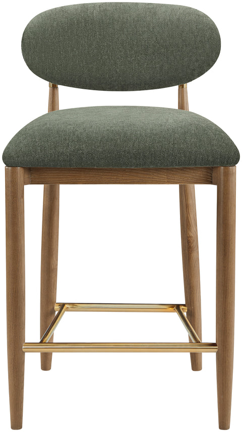 Harlow Olive Performance Fabric Upholstered Stool , 1 Piece (Style 3)