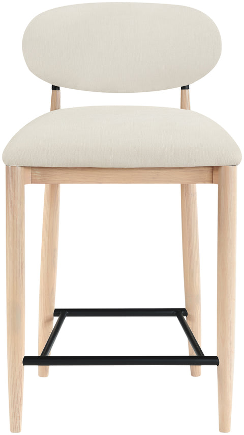 Harlow Cream Performance Fabric Upholstered Stool , 1 Piece (Style 4)