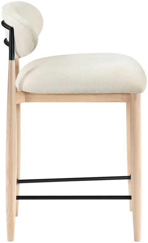 Harlow Cream Performance Fabric Upholstered Stool , 1 Piece (Style 4)
