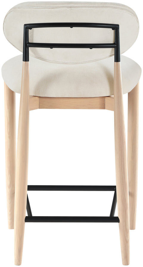 Harlow Cream Performance Fabric Upholstered Stool , 1 Piece (Style 4)