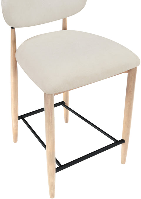 Harlow Cream Performance Fabric Upholstered Stool , 1 Piece (Style 4)