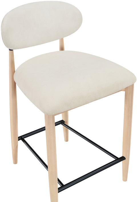 Harlow Cream Performance Fabric Upholstered Stool , 1 Piece (Style 4)