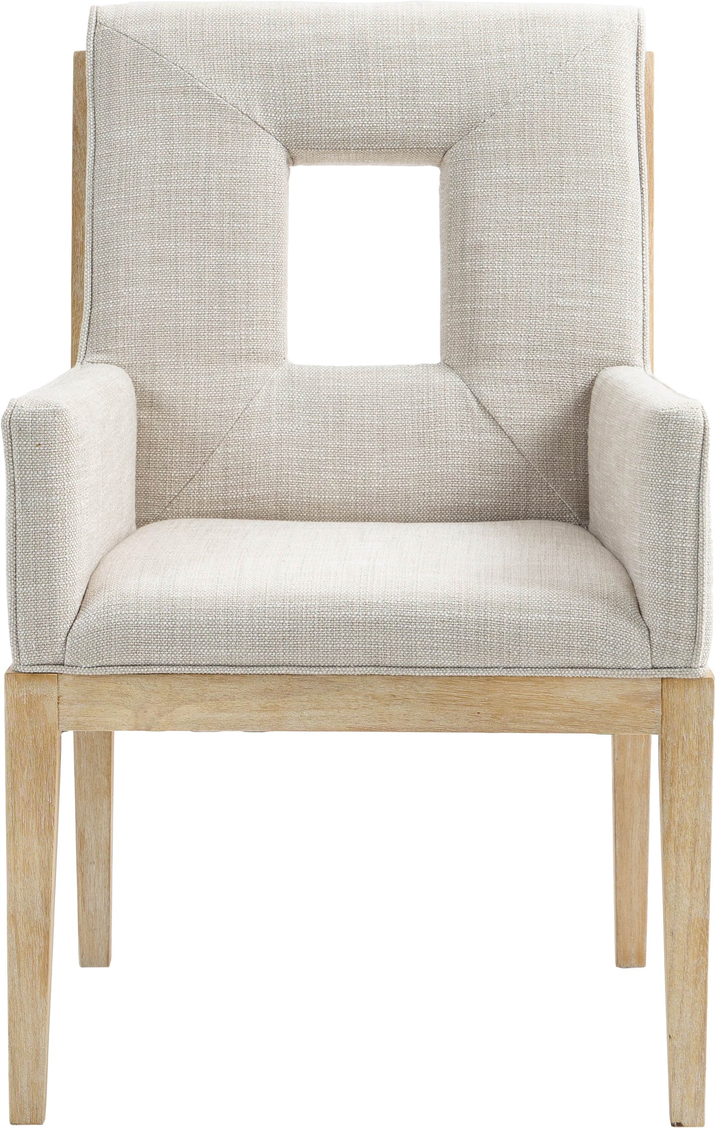 madrid cream linen textured fabric dining arm chair