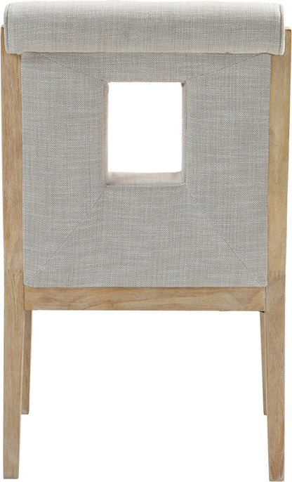 Madrid Cream Linen Textured Fabric Dining Arm Chair