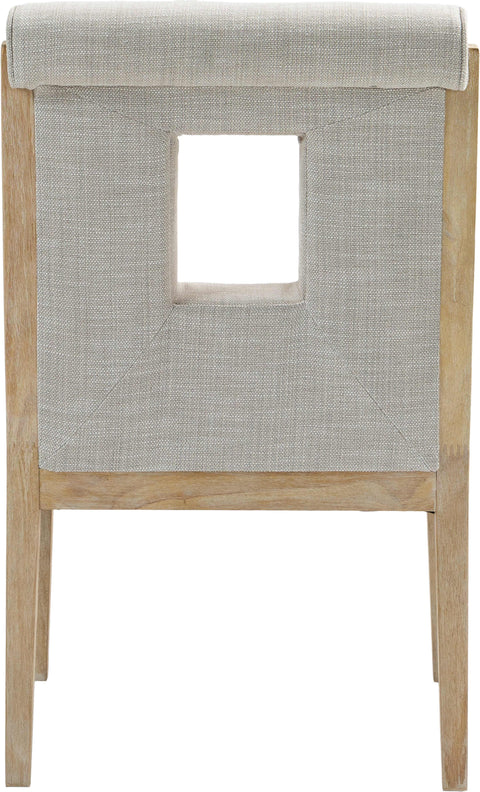 Madrid Cream Linen Textured Fabric Dining Arm Chair
