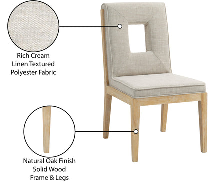 Madrid Cream Linen Textured Fabric Dining Side Chair