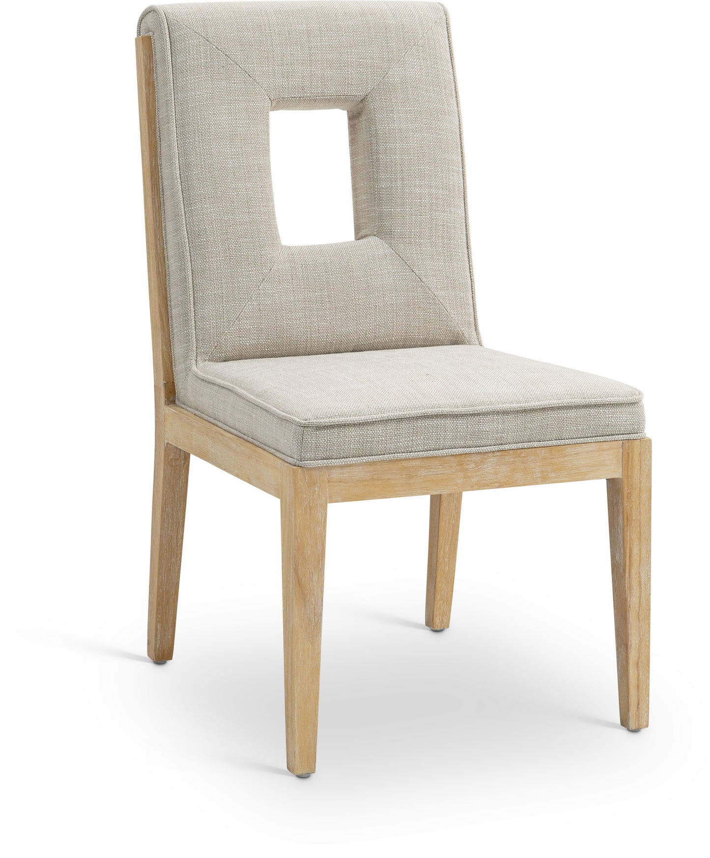 madrid cream linen textured fabric dining side chair