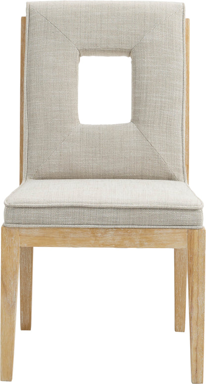 Madrid Cream Linen Textured Fabric Dining Side Chair