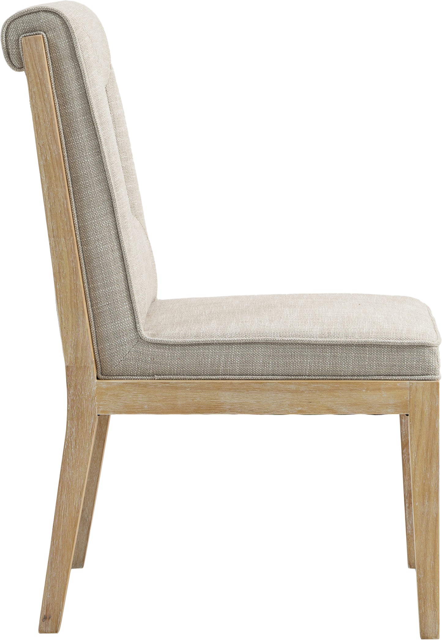 madrid cream linen textured fabric dining side chair