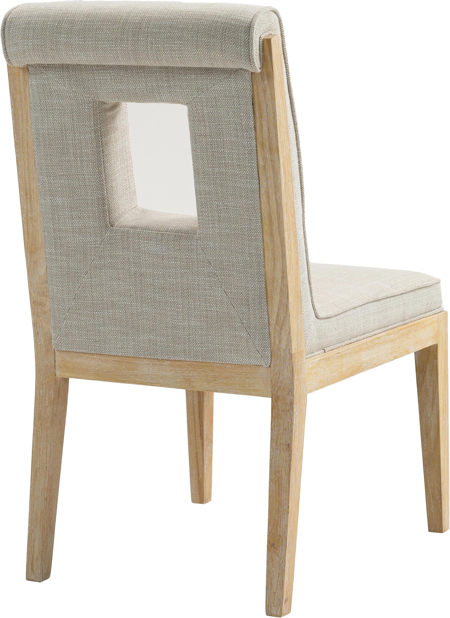 madrid cream linen textured fabric dining side chair