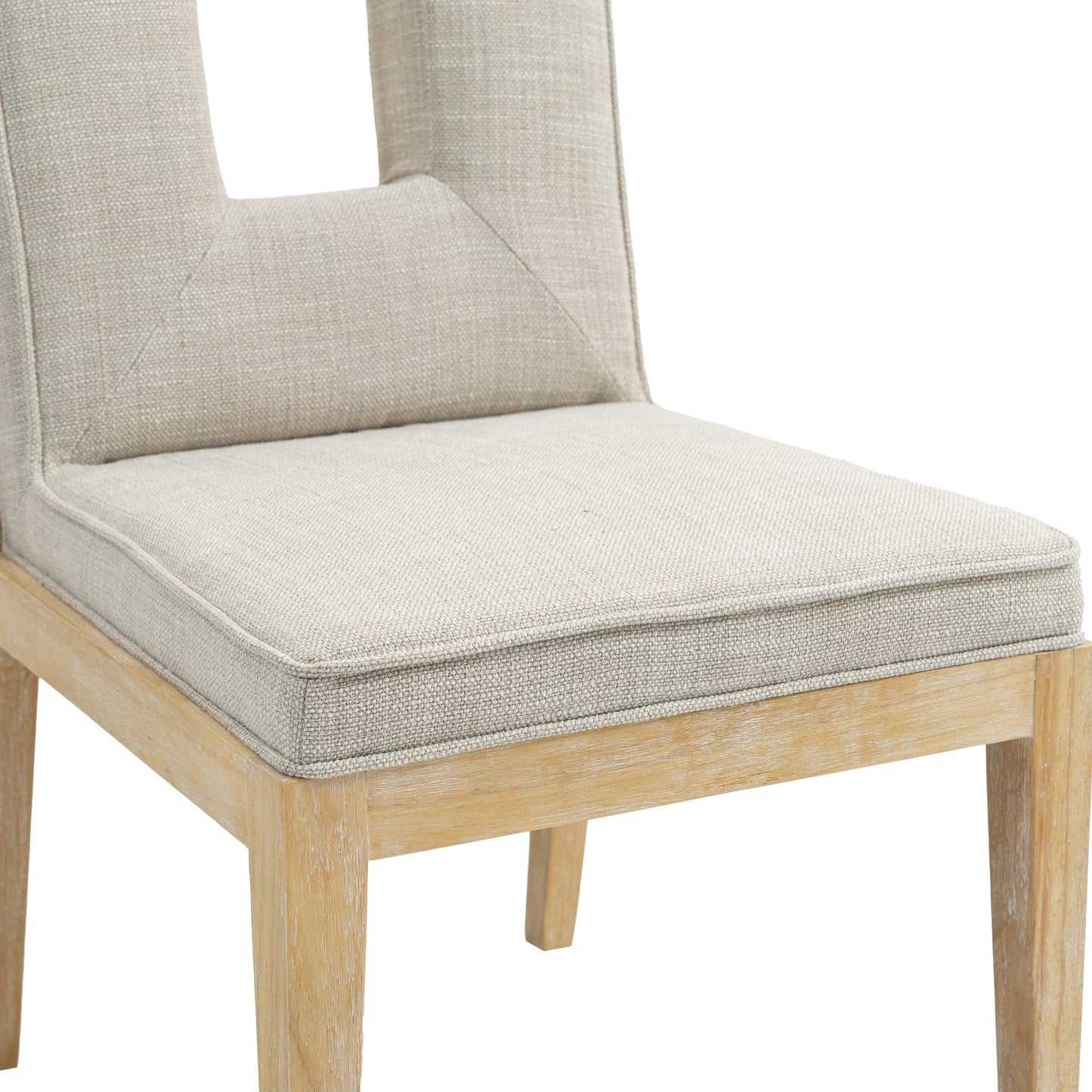 madrid cream linen textured fabric dining side chair